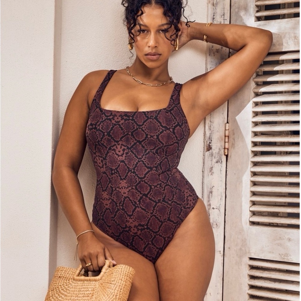 Yitty Rum Raisin Shaping Swim Waist Cinching One Piece